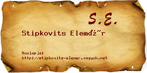 Stipkovits Elemér névjegykártya