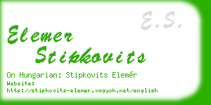 elemer stipkovits business card