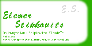 elemer stipkovits business card